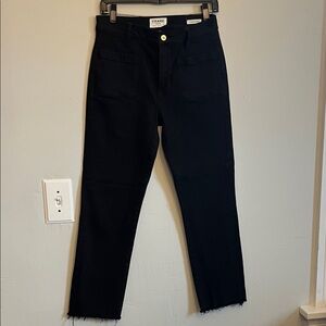 Frame Le Bardot straight cropped black size 27 denim jeans excellent condition
